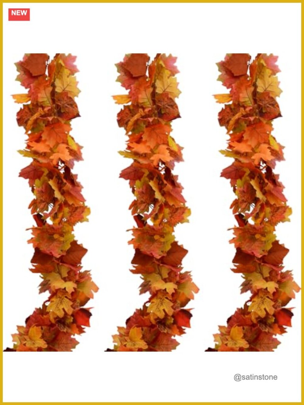Artificial Maple Leaf Garland 6 Ft 3 Pieces Fall Thanksgiving Decor